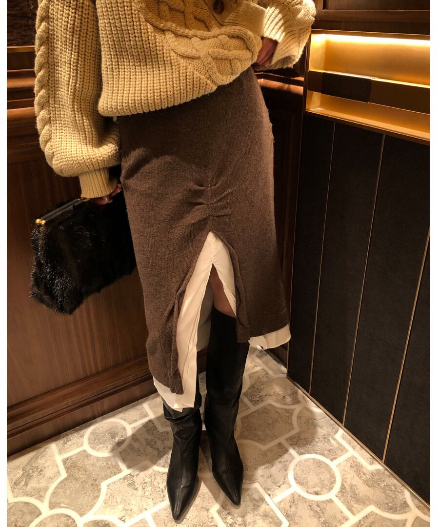 テンセルウール◆ミディスカート【s-60222】