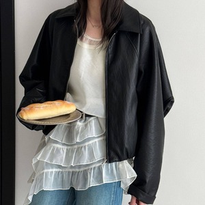 frill asymmetrical sleeveless tunic　J00513