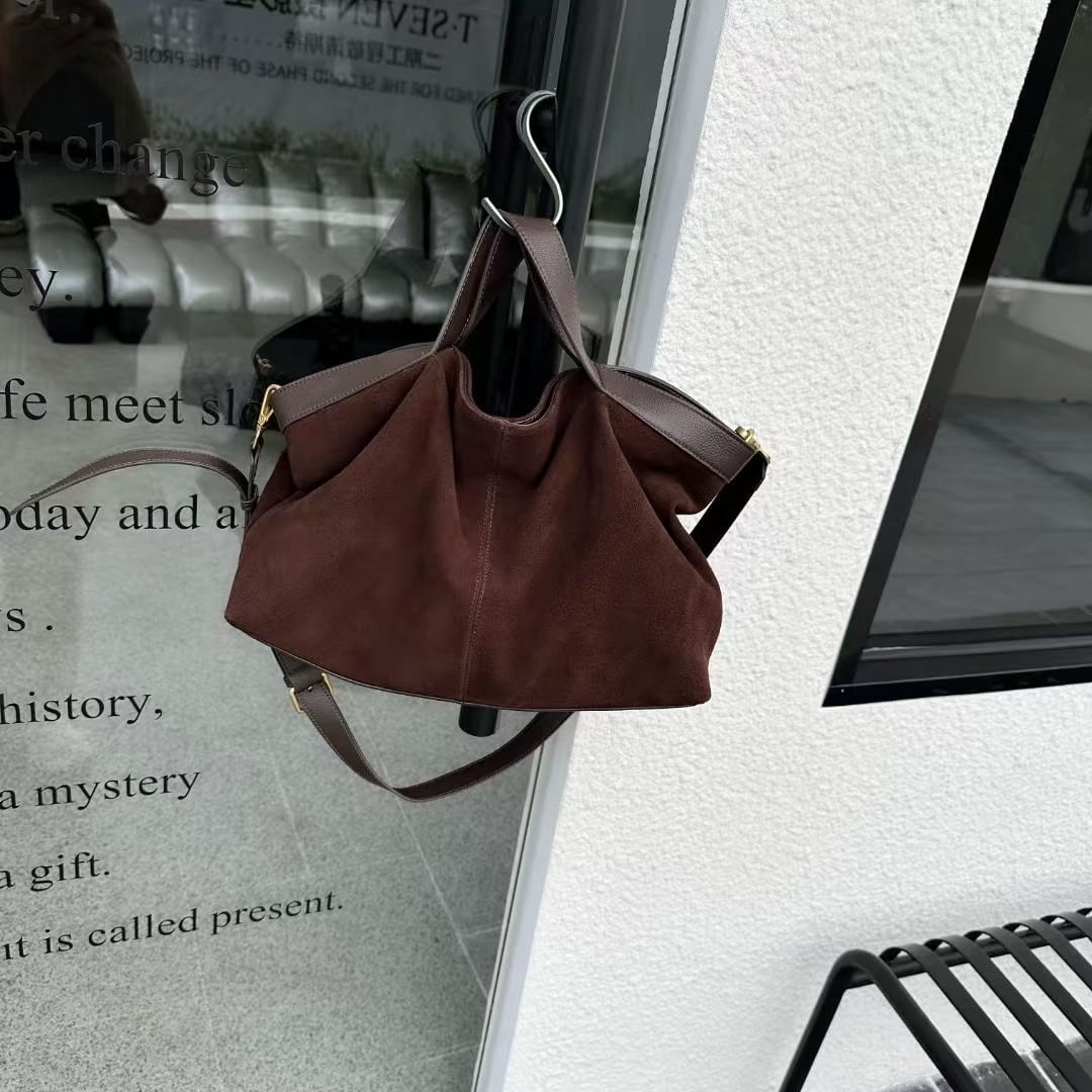 ショルダー ストラップ付き スウェード調 ハンドバッグ 3col H10214