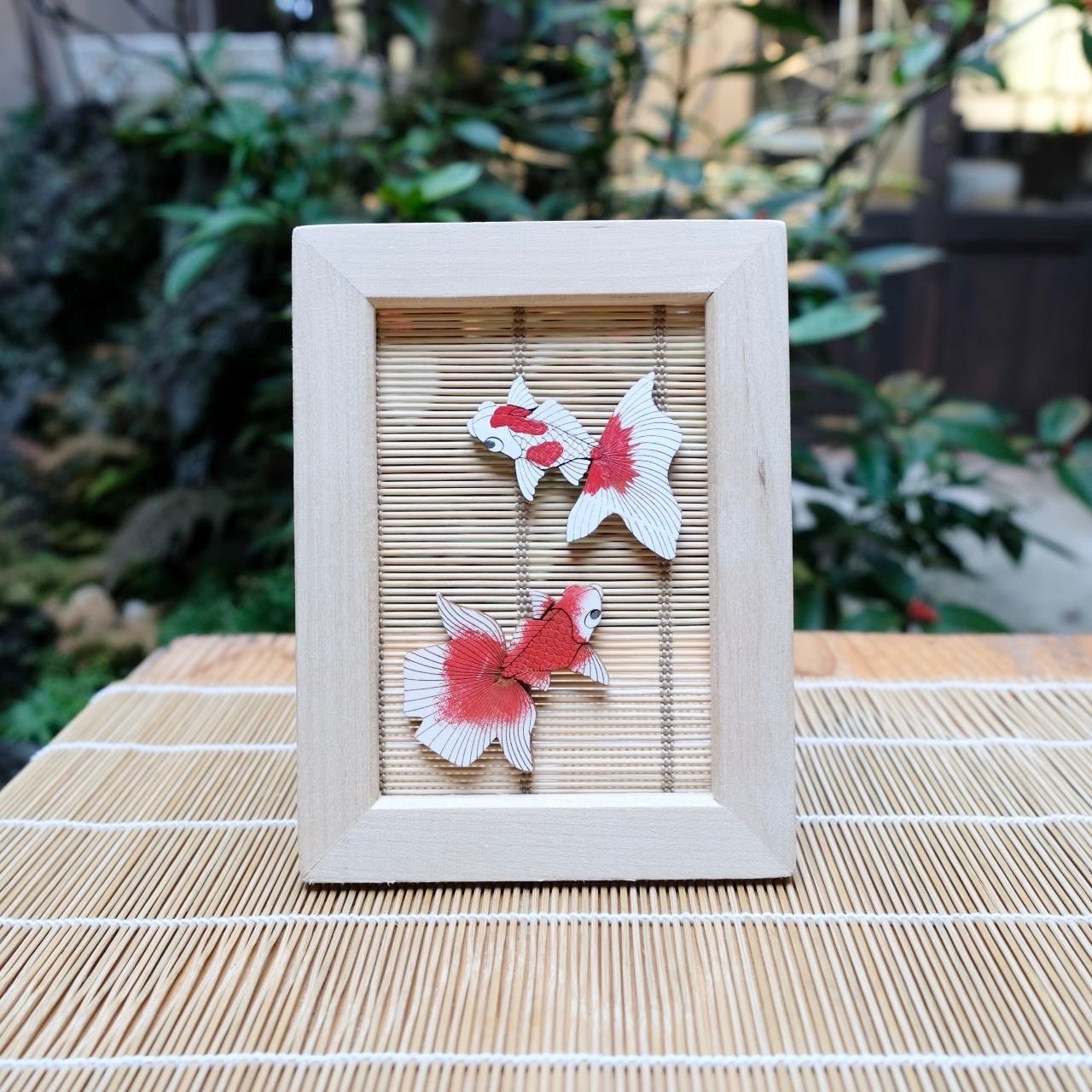 【ひのきマグネット】金魚 右向き 1 ブローチ メモ留め アートパネル