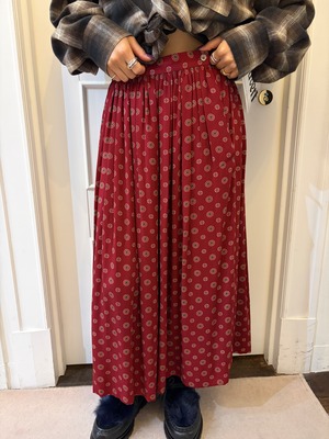 Ralph Lauren / vintage flower design red skirt.(o)