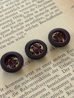 15mm Japanese Vintage ボタン ボルドー×ゴールド レトロ アクセサリーパーツ 装飾材 カルトナージュ