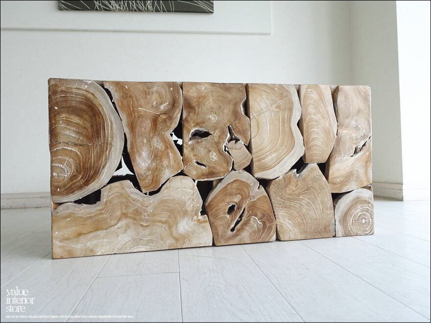 チーク無垢材 ブロックベンチNW/A07 椅子 長椅子 花台 シャビー チェア