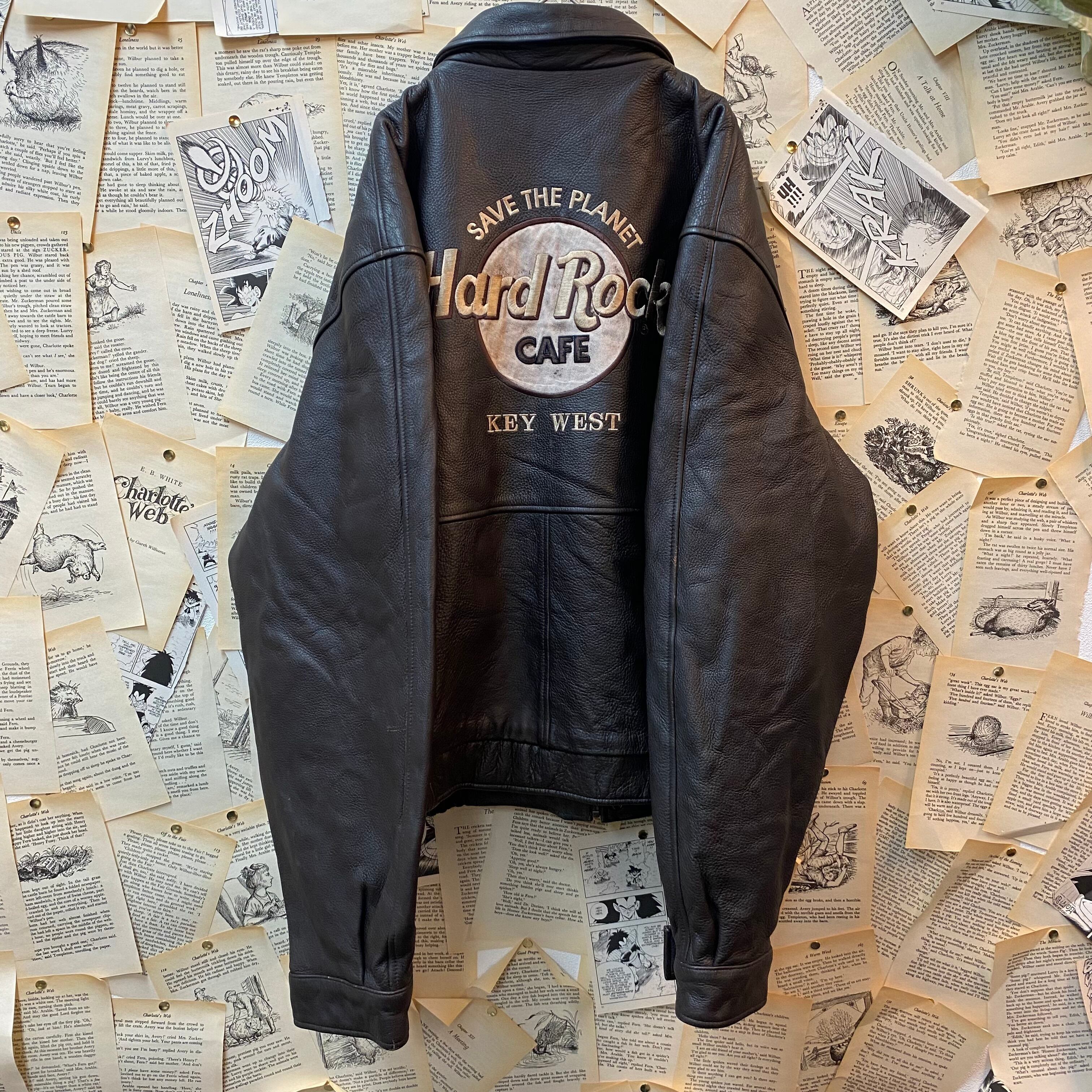 HardRockCafe】ハードロックカフェ レザージャケット 刺繍 Lサイズ