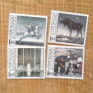 切手（未使用）「ヨン・バウエル生誕100年 - ４種セット（1982）」