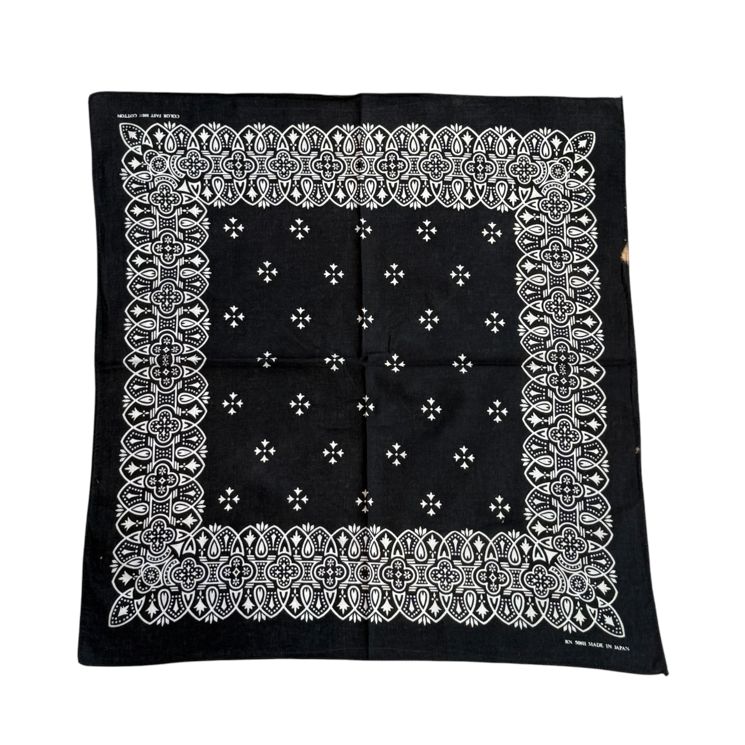⑱1980~1990s "Black × Iron cross pattern" Bandana