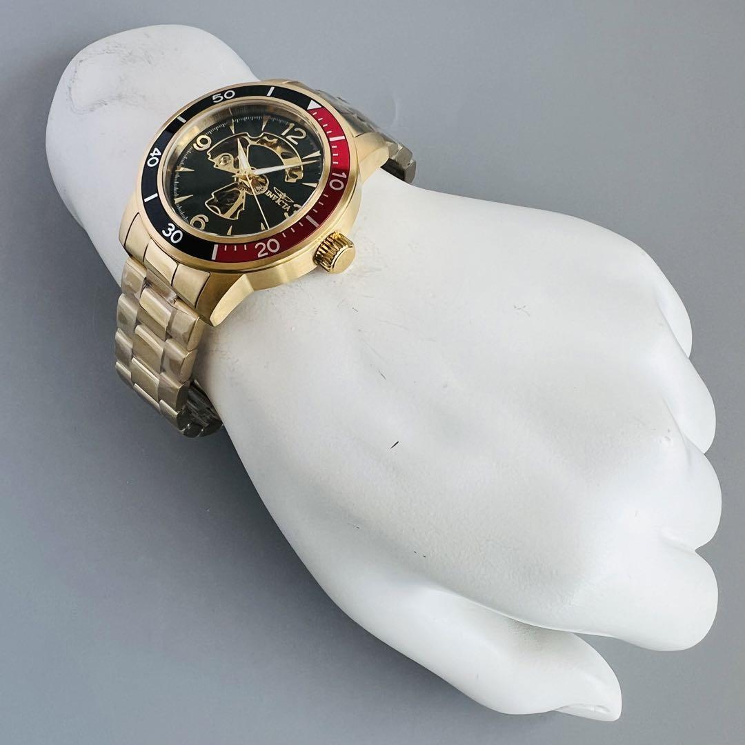 INVICTA インビクタ 腕時計 自動巻き レッド ブラック ゴールド メンズ 