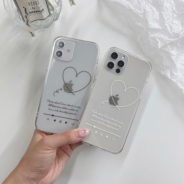 Heart logo pattern clear iphone case