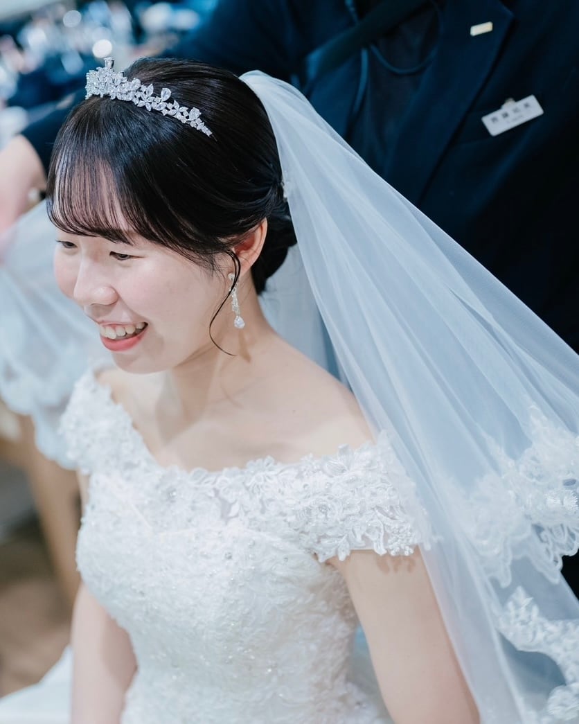 レースショート丈ウェディングベール【VL2306-010】 | ブライダル