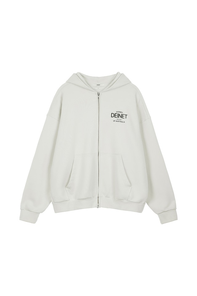 [DEINET] LOST IN SYDNEY ZIP-UP HOODIE IN IVORY 正規品 韓国ブランド 韓国通販 韓国代行 韓国ファッション デイネット ダイニット 日本 店舗