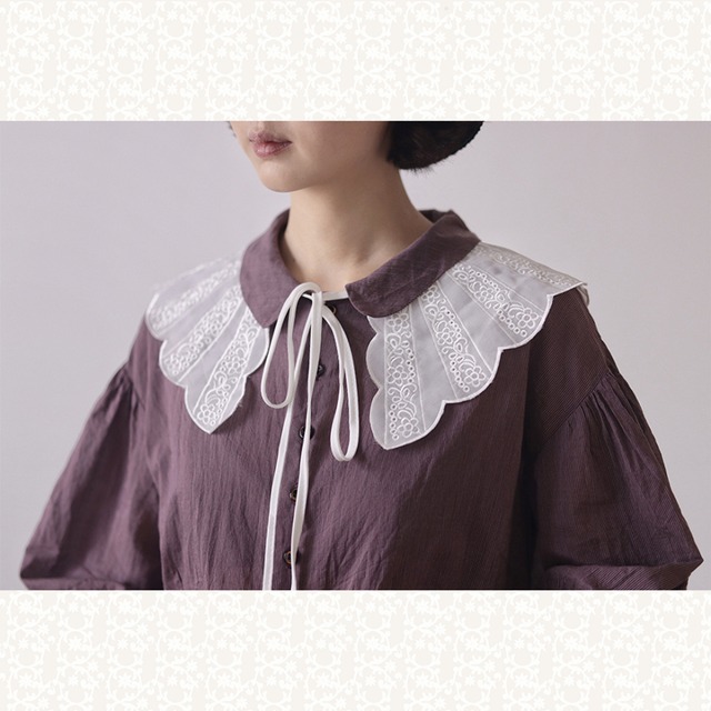 刺繍レースつけ襟 W0548