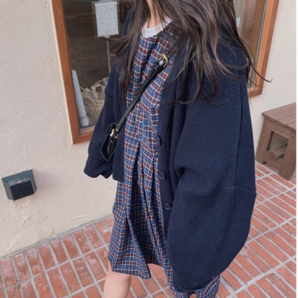 若者の大愛商品 ブロックチェックカーディガン ワンピースセット ワンピース Jewelryhistorians Org