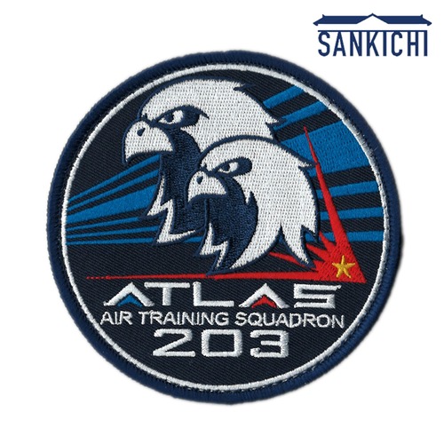 自衛隊グッズ 海上自衛隊 下総航空基地 第203教育航空隊 ワッペン  パッチ ATLAS「燦吉 さんきち SANKICHI」