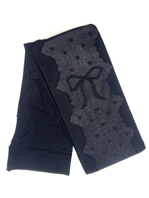 ブラック リボンとドット 波ライン柄 ストッキング パンスト T486 コスプレ 下着 衣装 縁日用品 縁日 お祭り 夏祭り 秋祭り 縁日玩具 イベント 学園祭 文化祭 子供会 学祭 玩具 おもちゃ