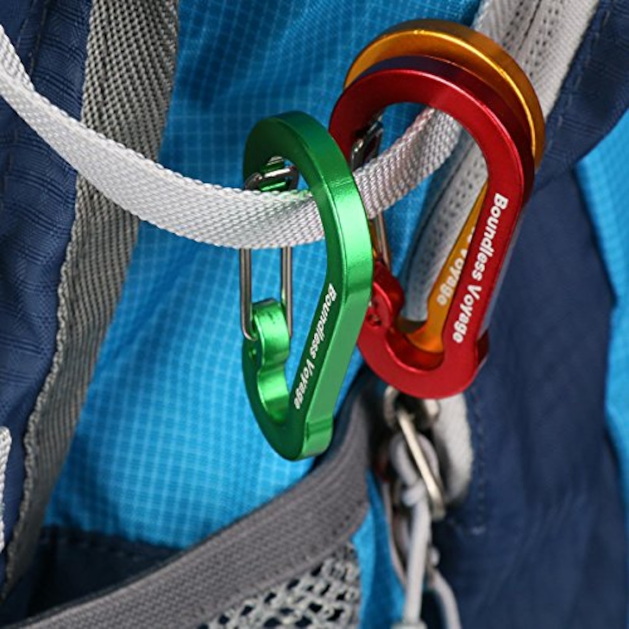 Boundless Voyage カラビナ 収納袋付き (ランダム色,10個セット)