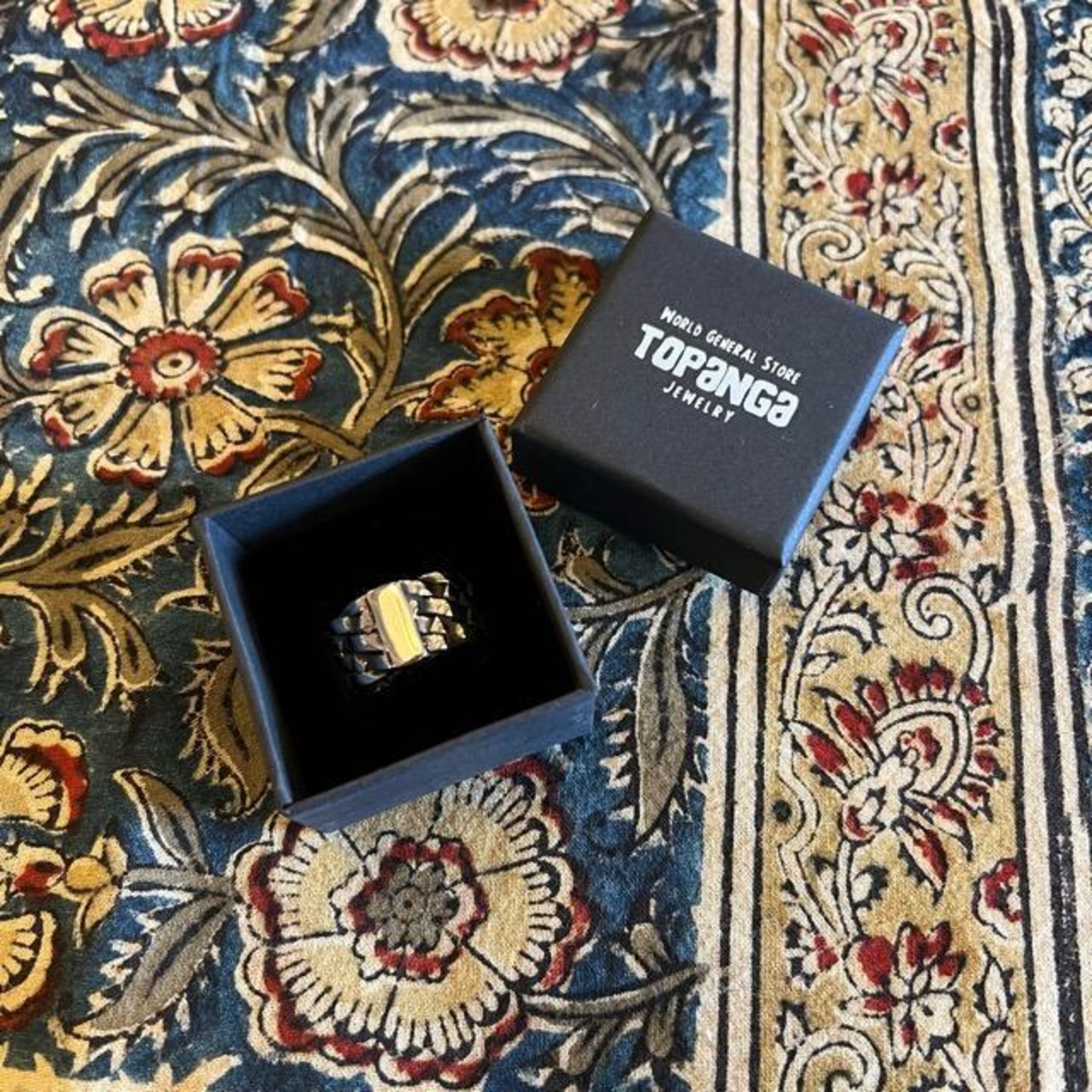 TOPANGA Jewelry Braided Chain Square Plate RING Braided Chain x Square Plate　