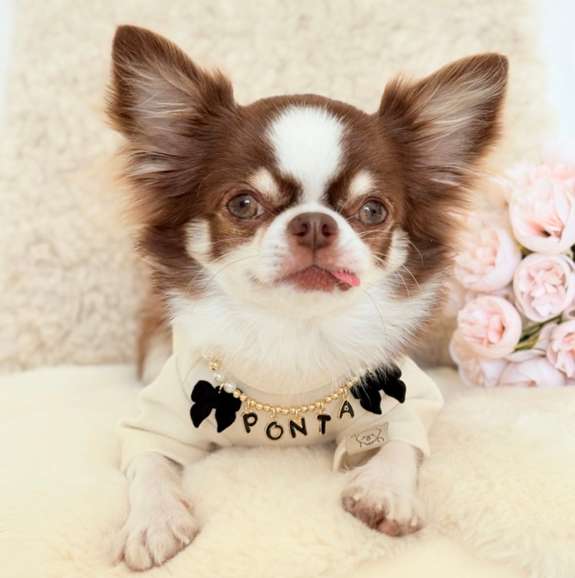 大きなリボンお名前ネックレス