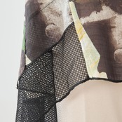 TRUBE アートプリントメッシュ切替シャツ【M~L】ブラック