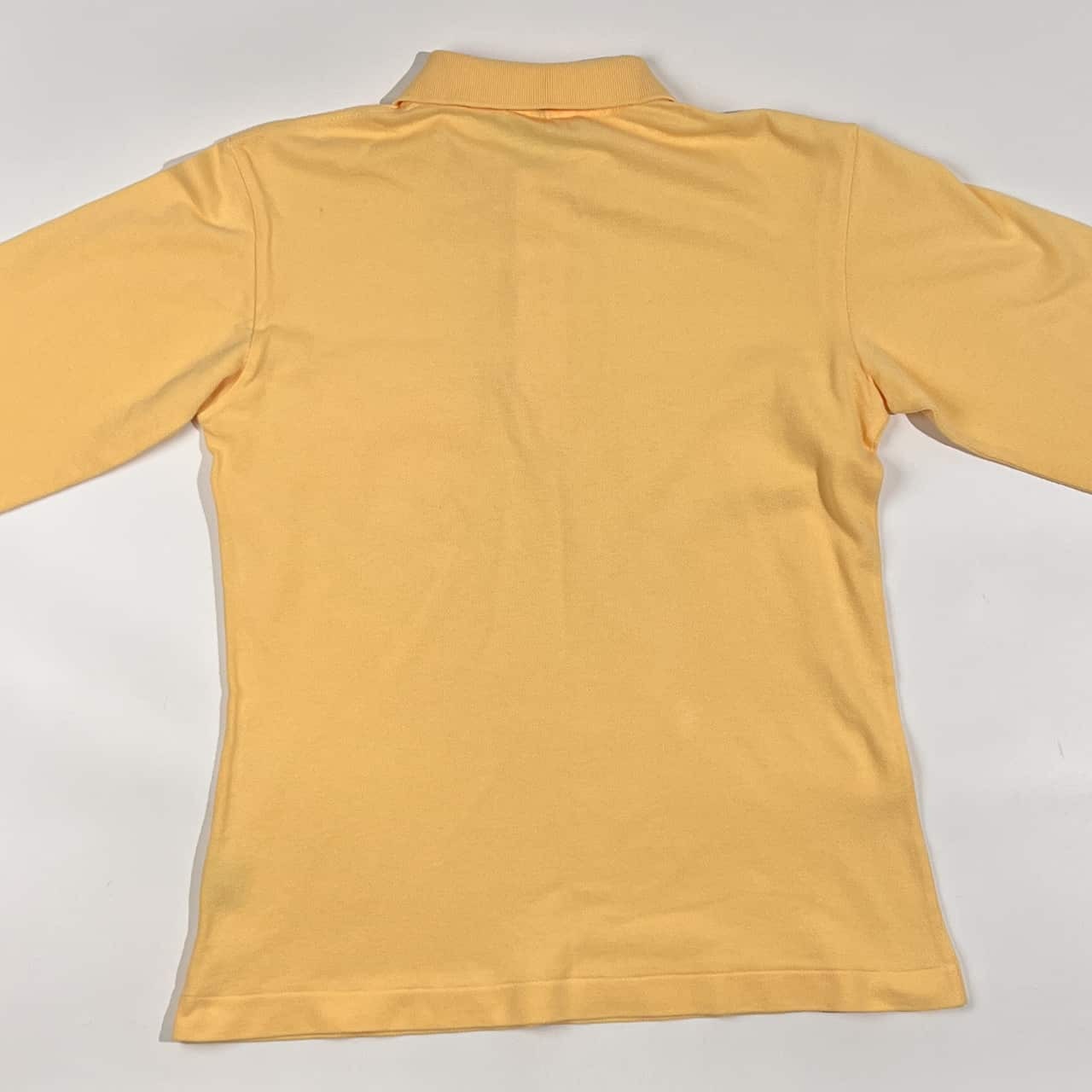 80s CHEMISE LACOSTE シューミーズラコステ 鹿の子 長袖 ポロシャツ 2/クリーム イエロー系 メンズ