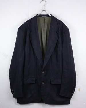 【Caka act2】Dark Navy Color Vintage Herringbone Tailored Jacket