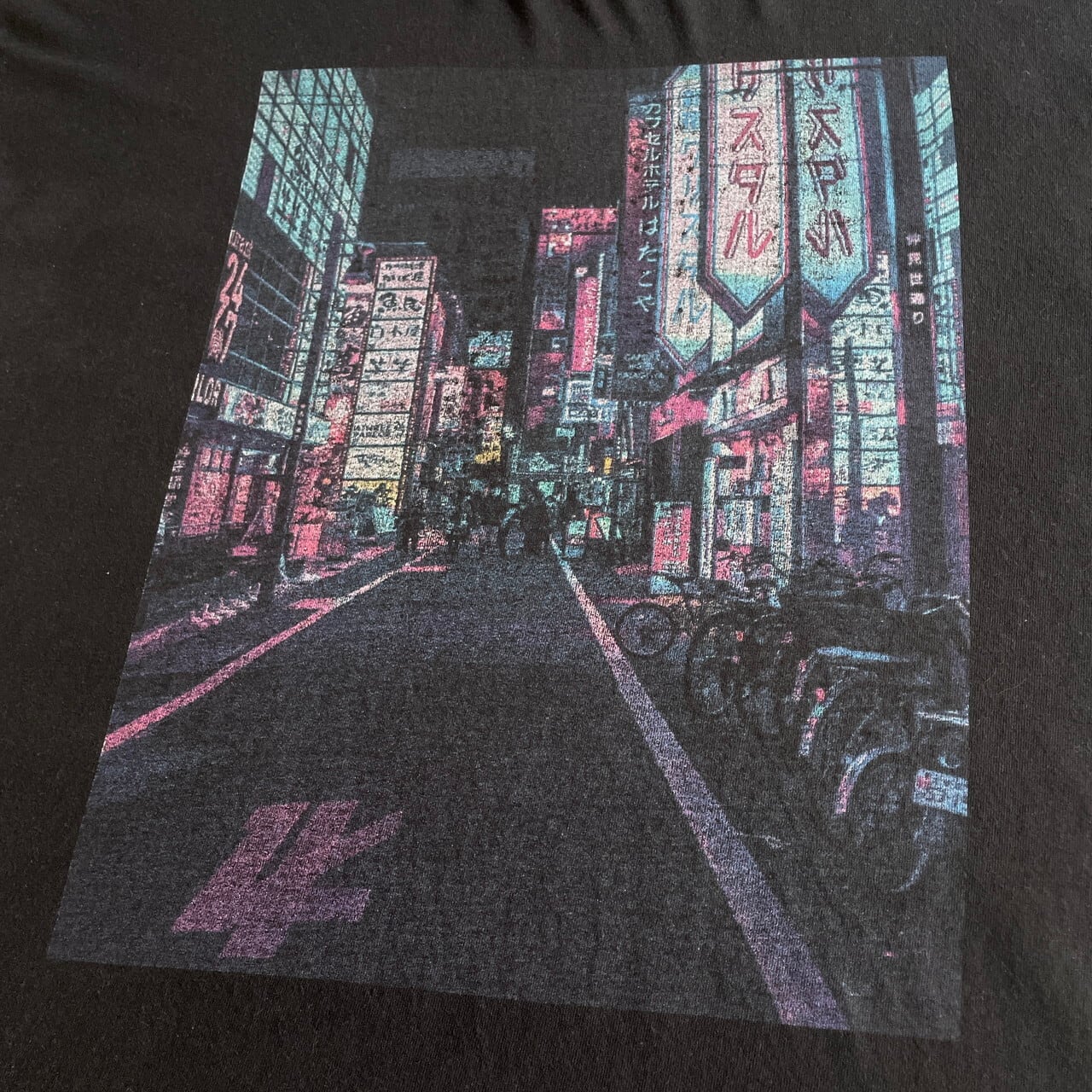 ラグランTシャツ ビッグサイズ プリントデザイン 半袖 メンズ3XL 黒白