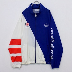 【Caka act2】"80's" "adidas" Color Swiching Loose Nylon Track Jacket