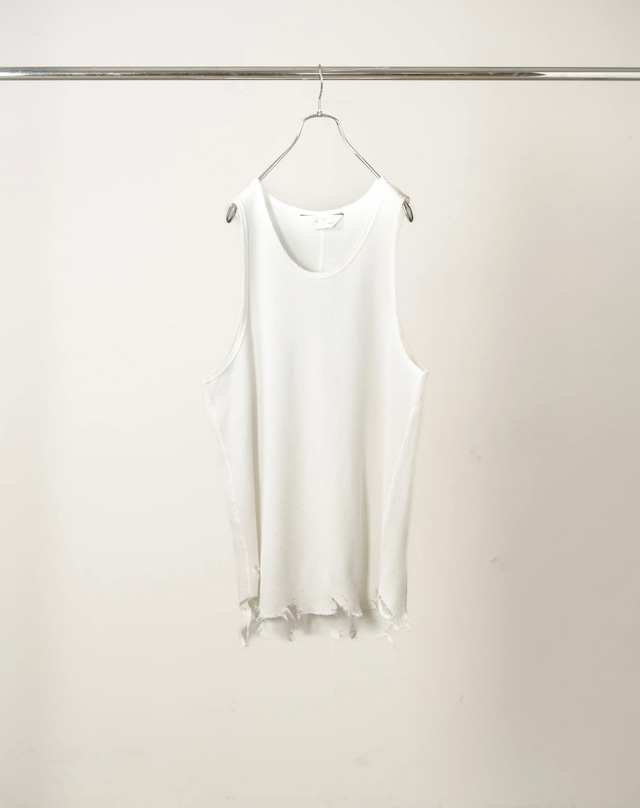 ANCELLM / DAMAGE WAFFLE TANK (WHITE)