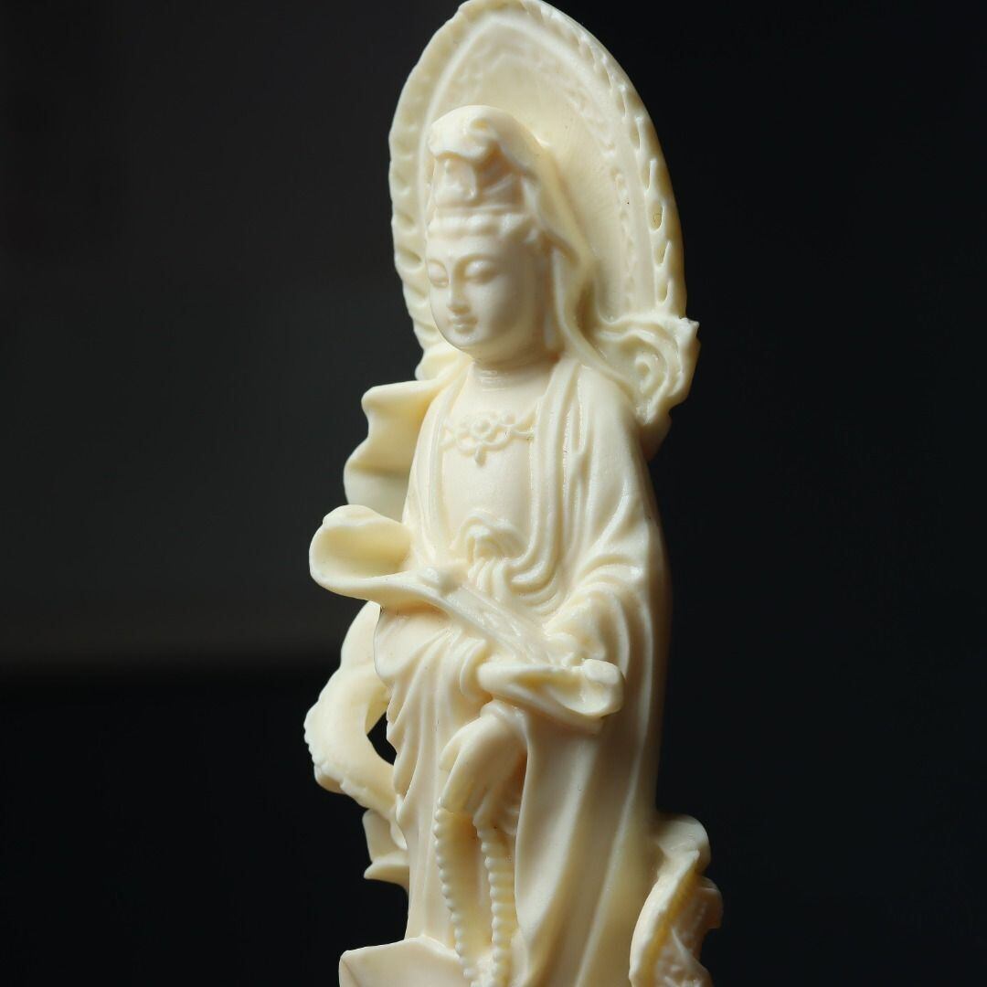 龍上観音菩薩 観音菩薩像 観音様 龍 仏像 置物 神 豊穣 財運 厄除 開運