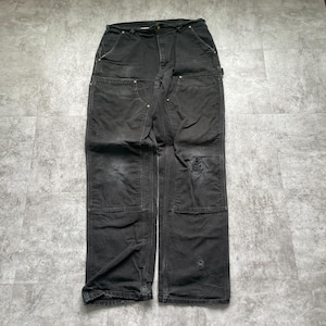 USA製 ブラック ダブルニー Carhartt B01-BLK 34×34