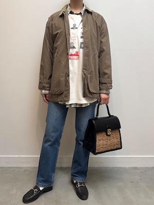 JK18-5 USED COTTON JACKET "J.CREW"- BROWN-