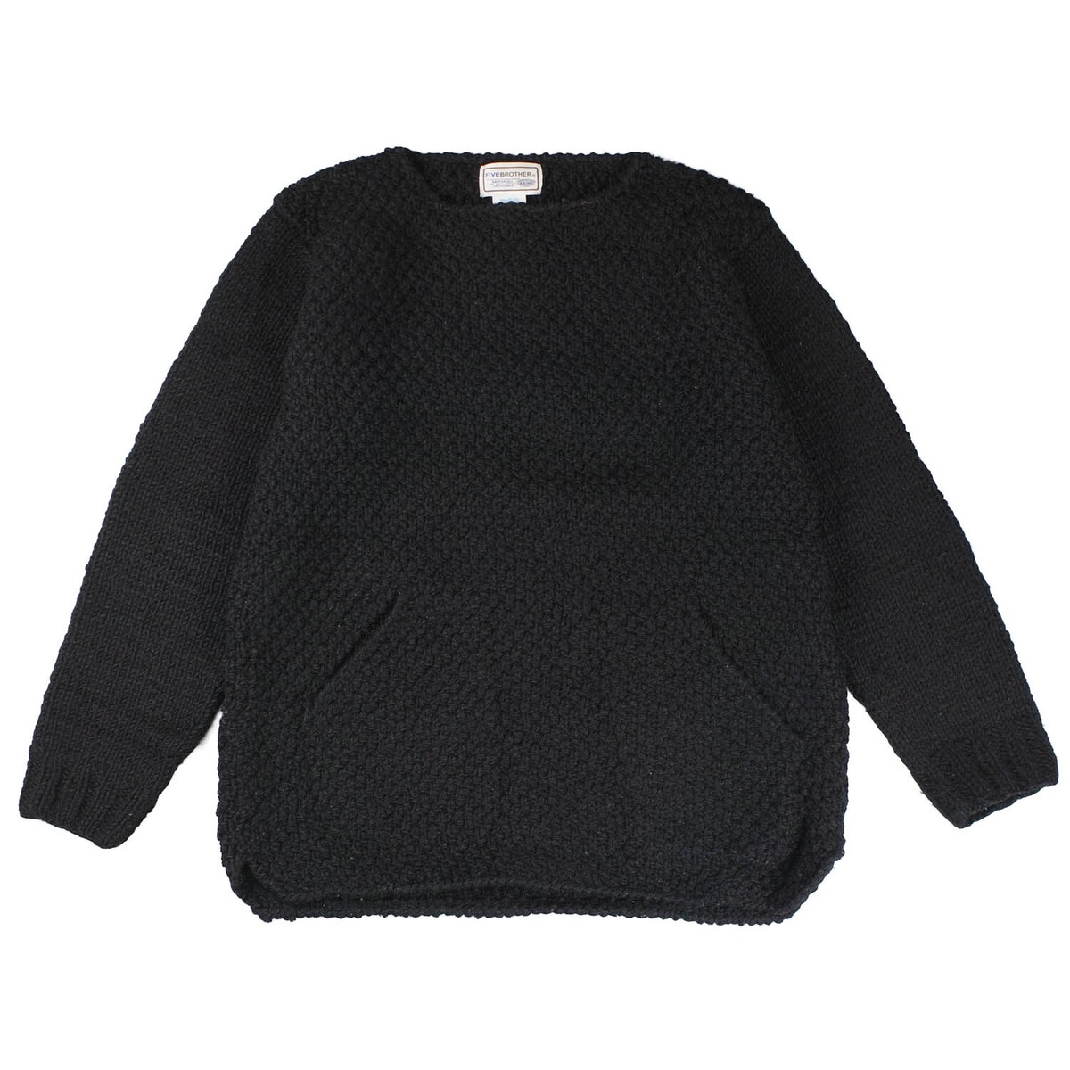 [USED] FIVE BROTHER WOOL CREW KNIT BLACK | double