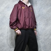 burgundy half zip nylon foodie