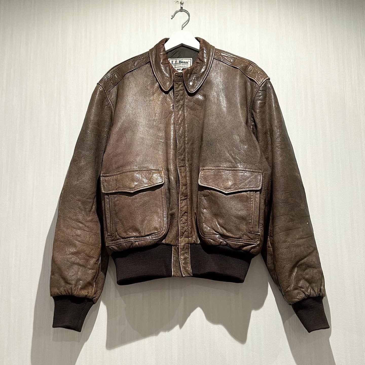80s L.L. Bean A-2 flight leather jacket【高円寺店】