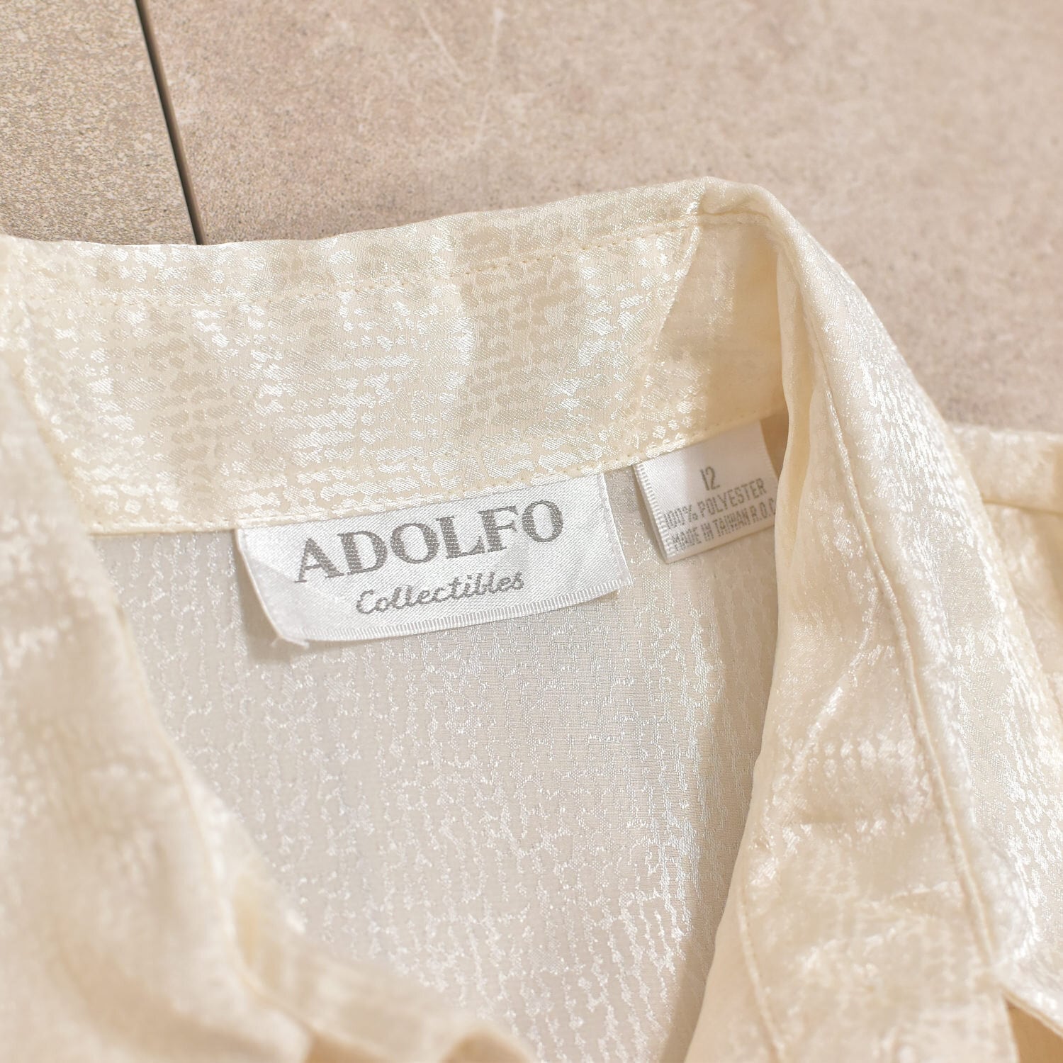 90s ADOLFO frill design dress shirt | 古着屋 grin days memory ...