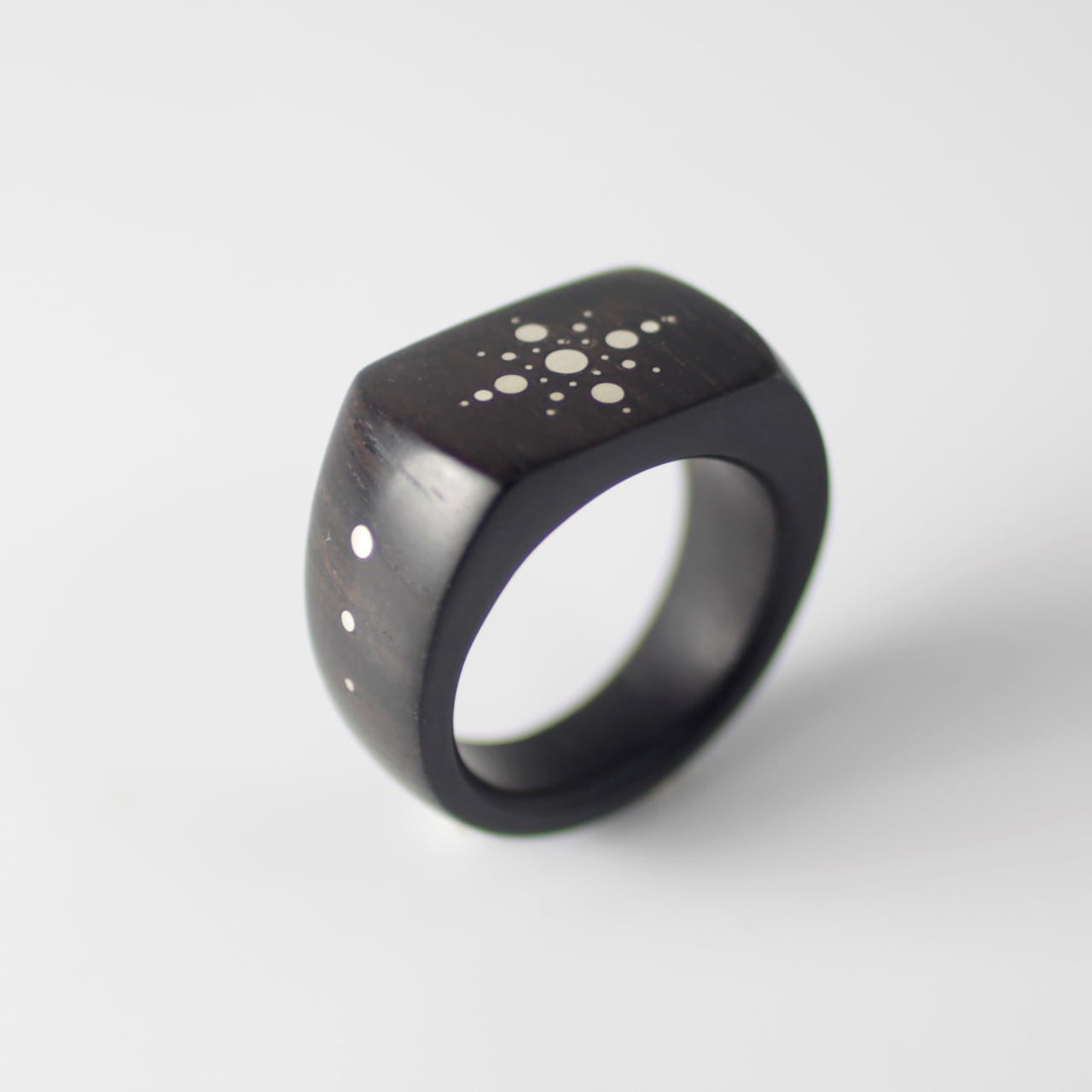 MPINGO クラリネットになりたかった木のSV象嵌細工印台リング