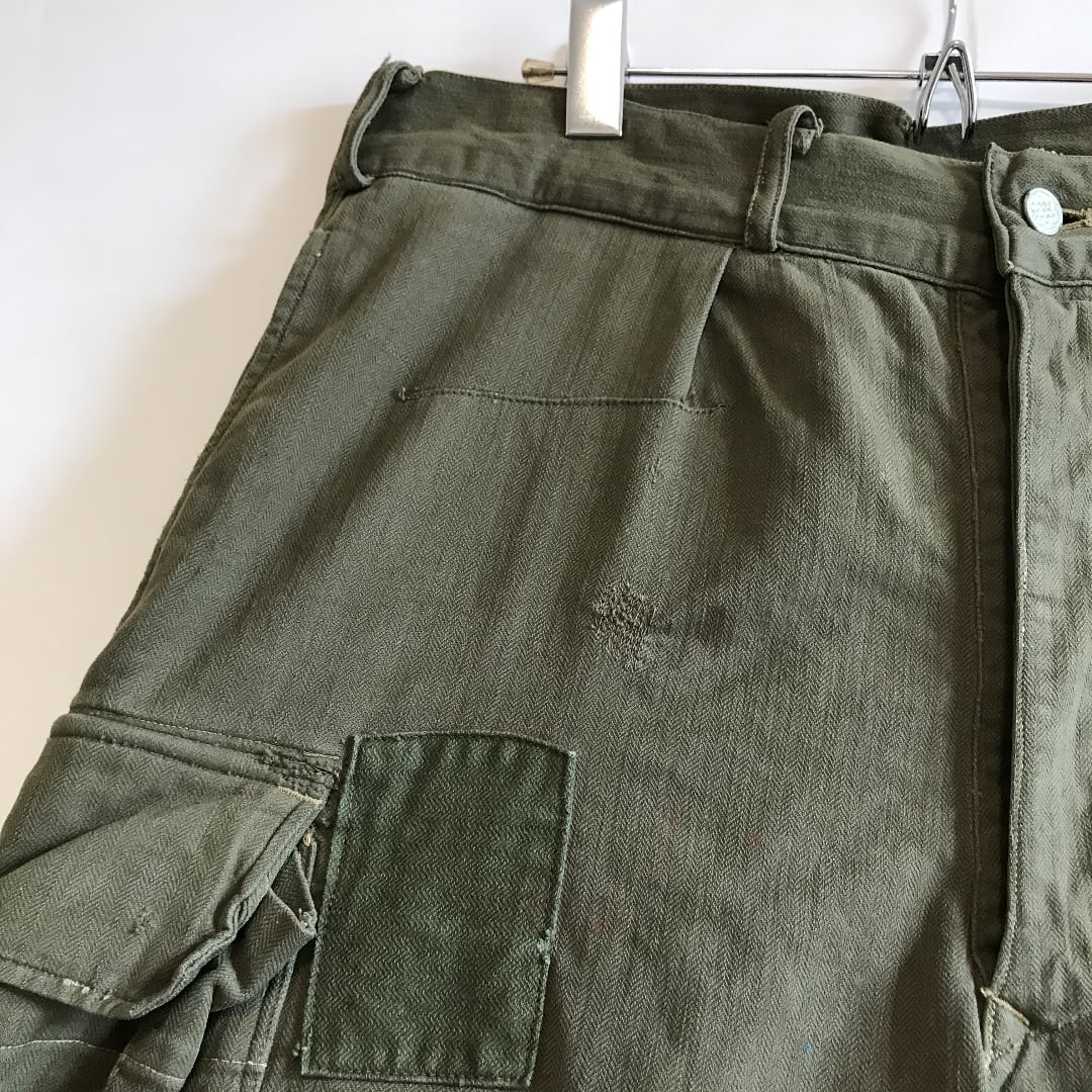 50's ヴィンテージ 古着 ドイツ軍 ヘリンボーン カーゴパンツ ...