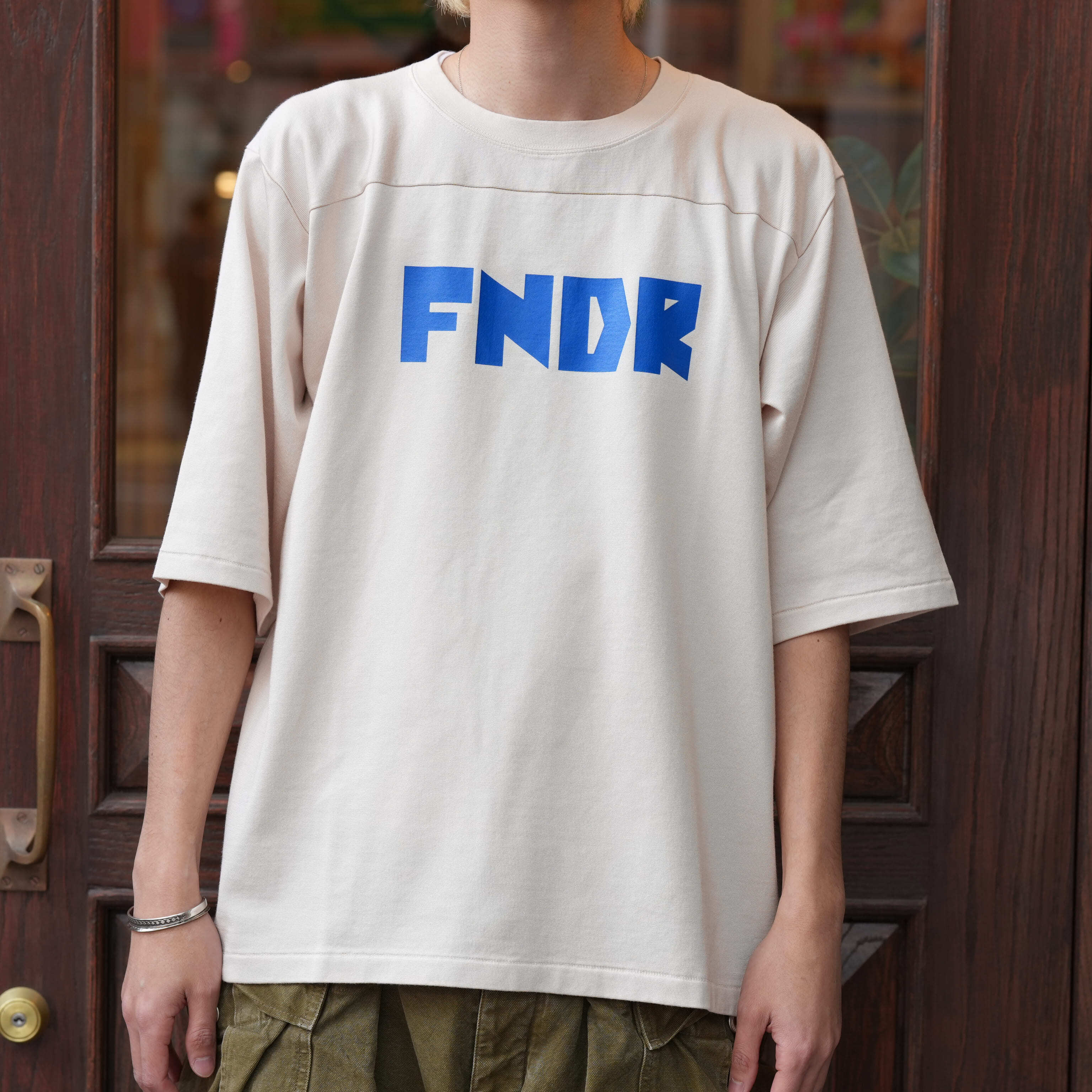 FOUNDOUR (ファウンダ) 26SS "COTTON RAYON FOOTBALL TEE" -NATURAL-