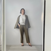 SINME ギャザーパンツ カーキ