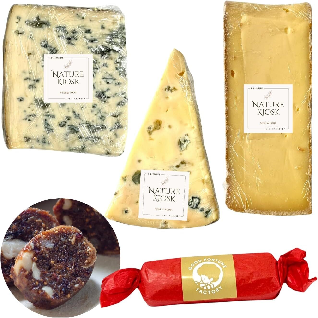 フランス産 チーズセット アソート3種 & フィグログプレーン (ラクレット、フルム ダンベール、トム ド ラカイユ) France Cheese & FIGLOG PLAIN Set (RACLETTE, FOURME D'AMBERT, TOME DE LAQUEUILLE、FIG LOG PLAIN)