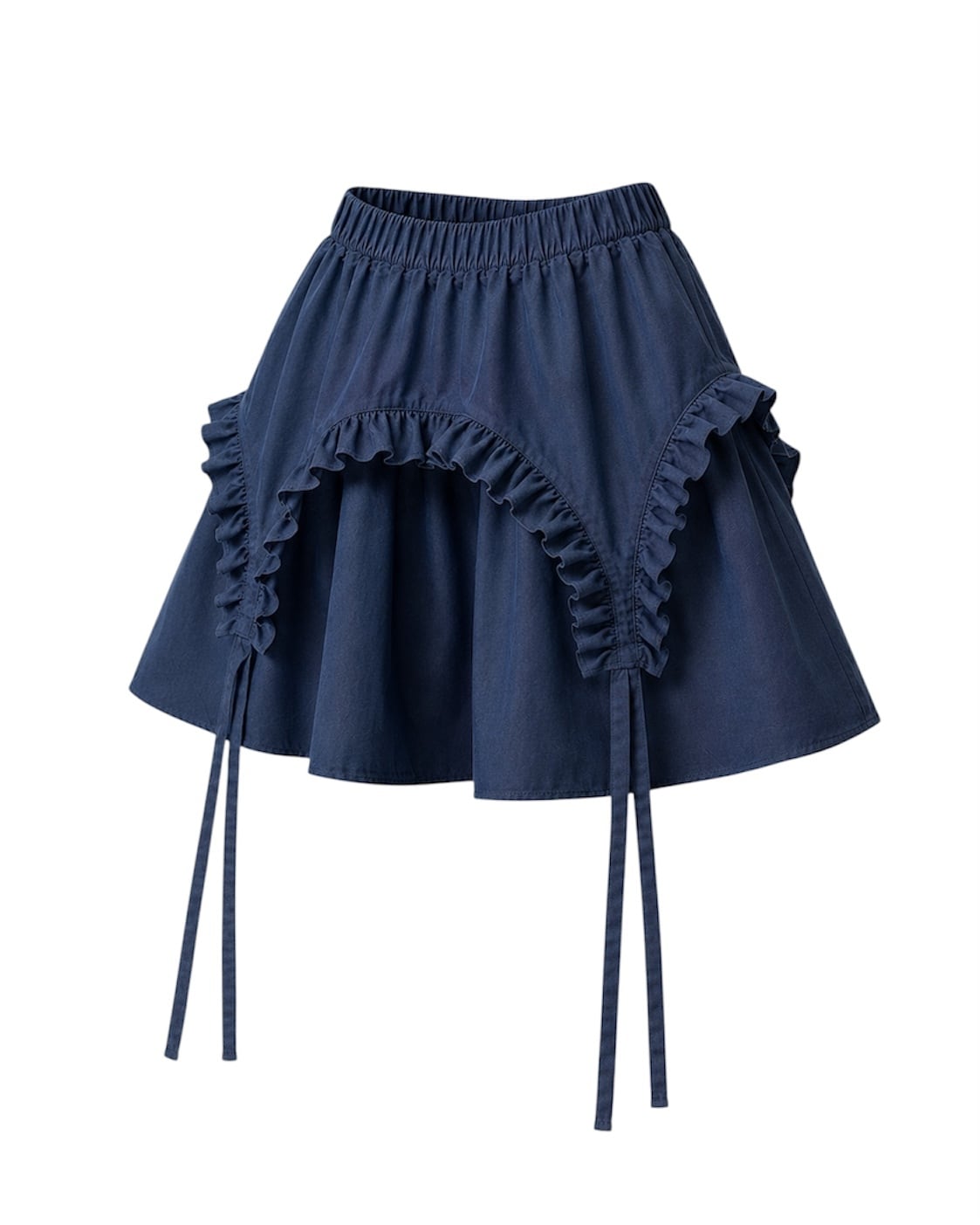 FRIL GARTER MINI SKIRT (INDIGO) | BANK