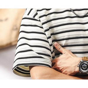 パッチボタンボーダーTシャツ 10118