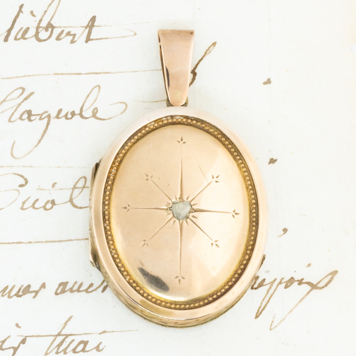 イギリス アンティーク ロケット ペンダント チャーム 1800後半頃 K9  