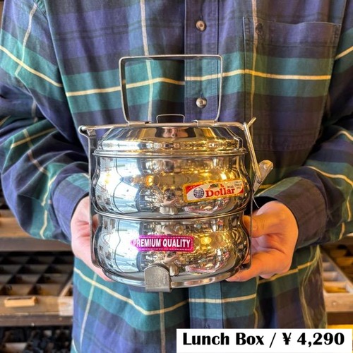 India Stainless Two-tiered Lunch Box Bagel Mold インド ステンレス2段ランチボックス ベーグル型 カレー アジアン エスニック 弁当箱