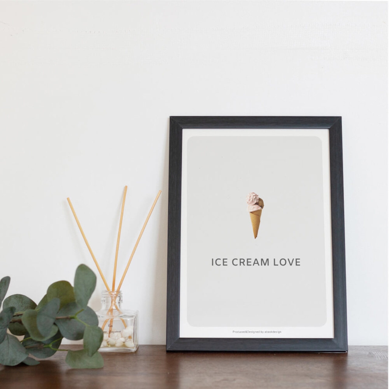 【クロネコゆうパケット送料無料】アートポスター[IceCream] フレーム付(0029)