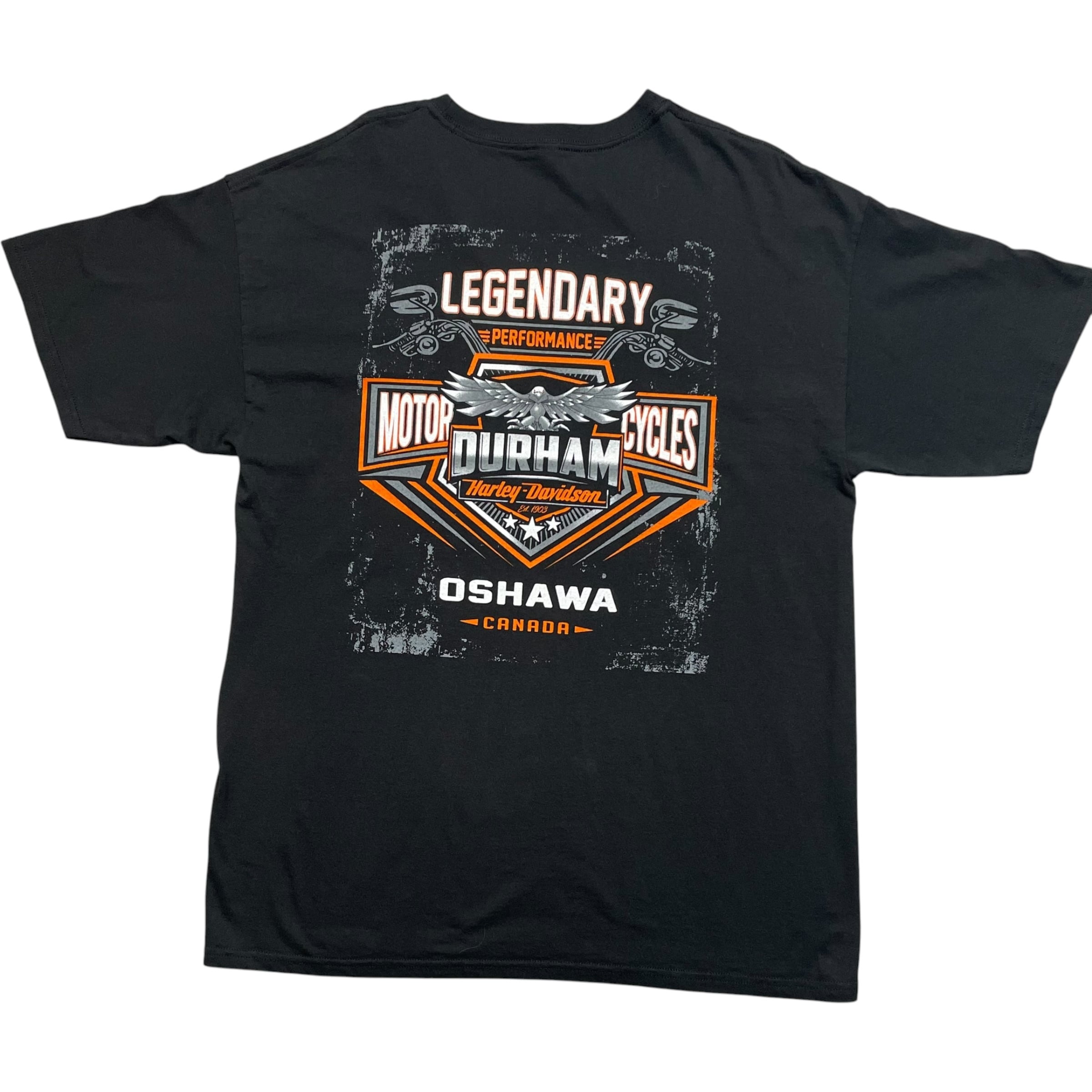 《XL》M&O エムアンドオー Harley-Davidson ハーレーダビッドソン Tシャツ 両面プリント イーグルプリント ブラック no.10304