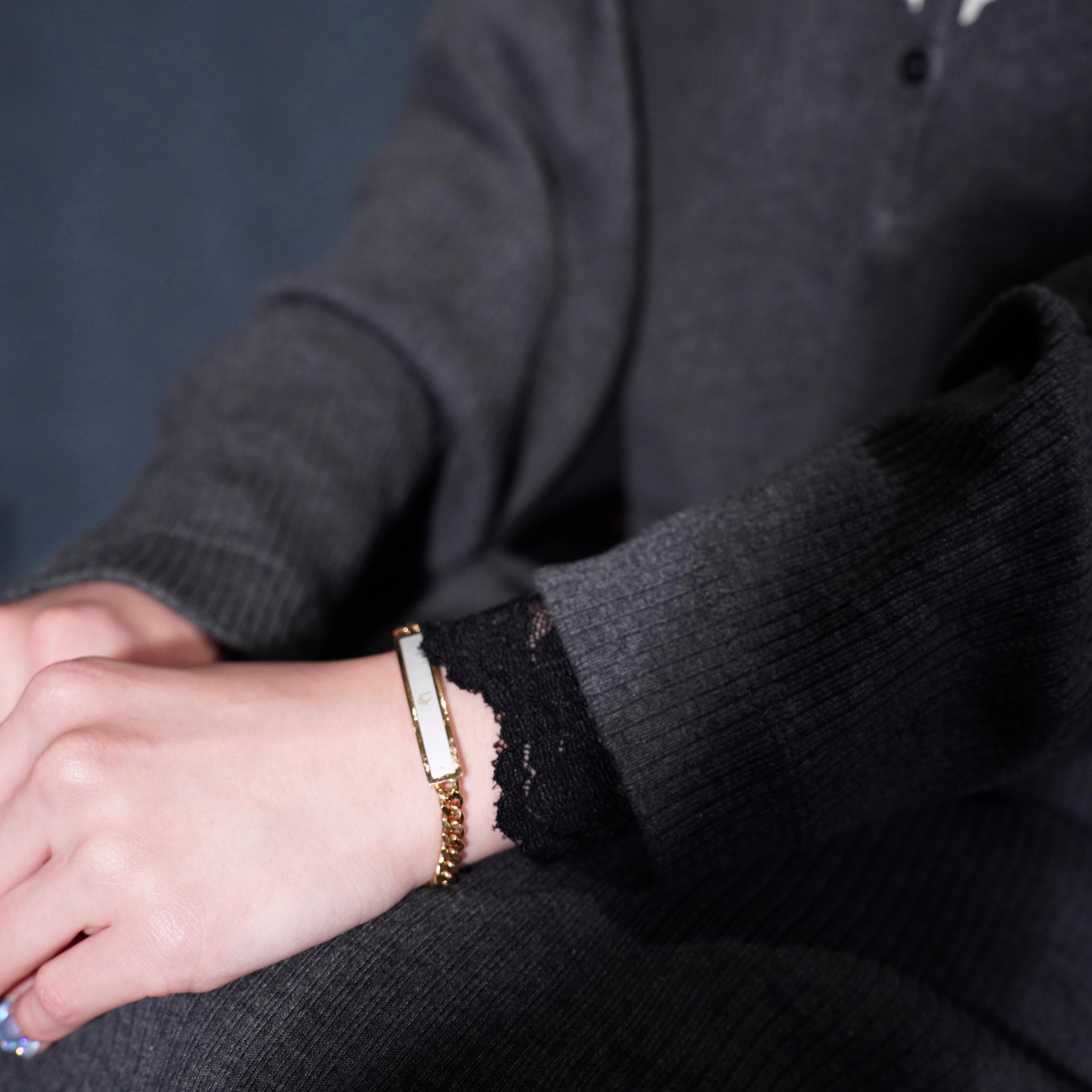 Christian Dior CHAIN LOGO PLATE ID BRACELET/クリスチャンディオール