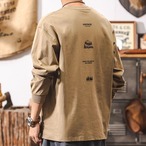 Back Print Men's Long Sleeve Crew Neck T-Shirt ◇2color H0594