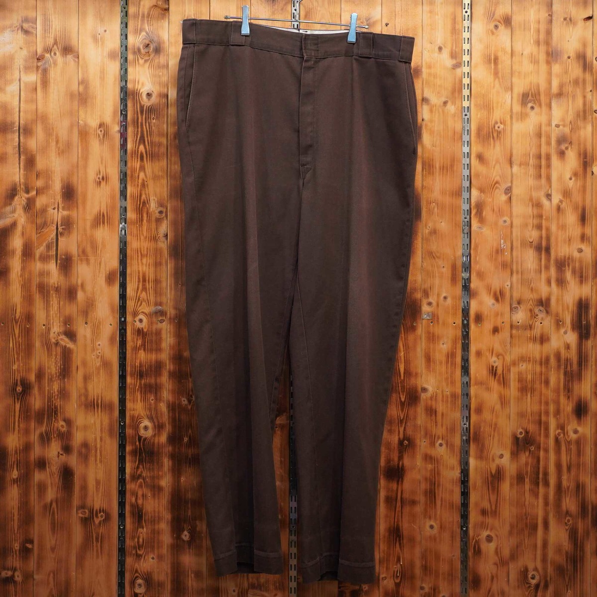 80s usa製 dickies チビタグ ワークパンツ W40 /レアカラー ブラウン 