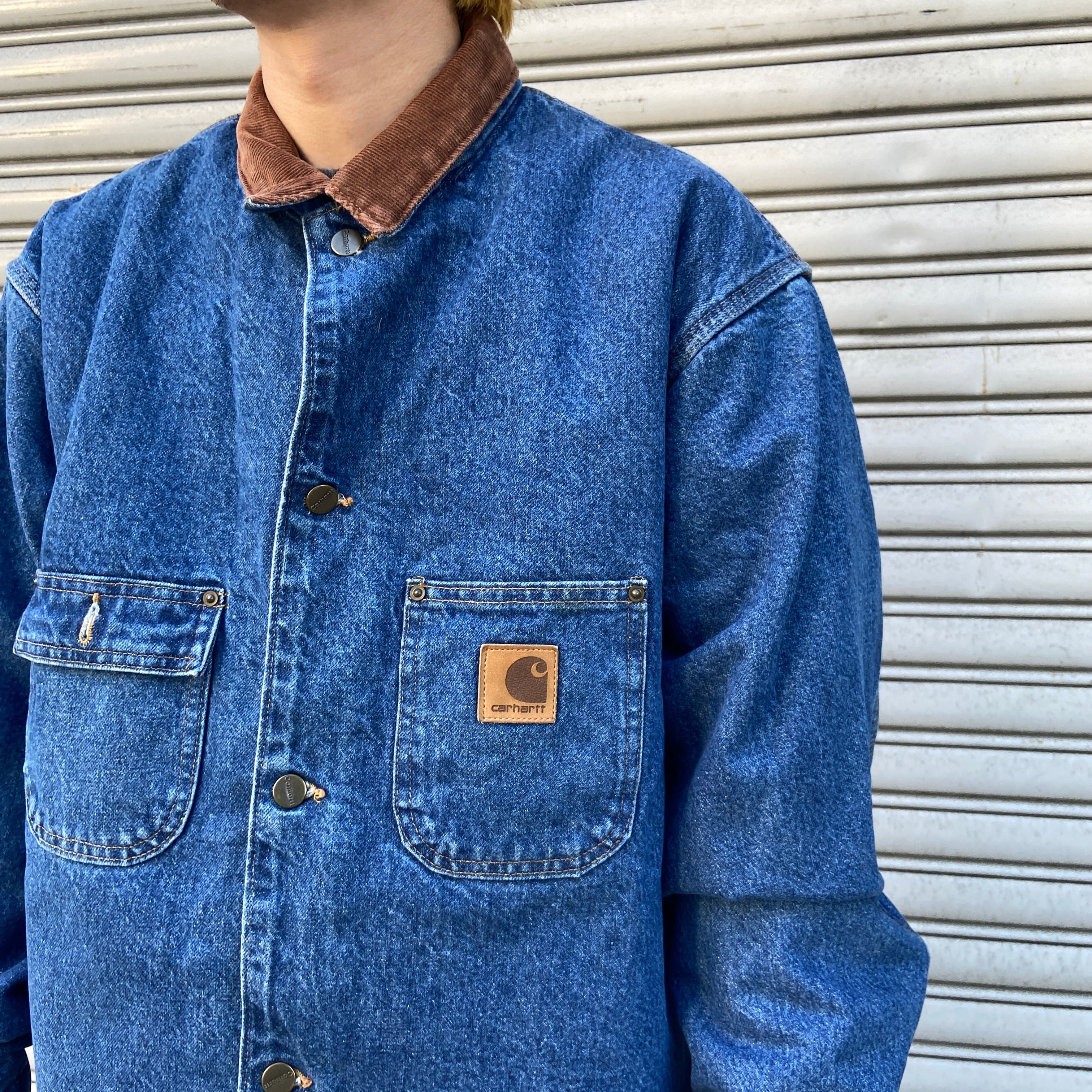 送料無料』90s Carhartt カーハート デニムカバーオール USA製 裏地 ...