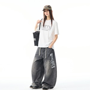 MAIKAOウォッシュペイントカーブデニムパンツ